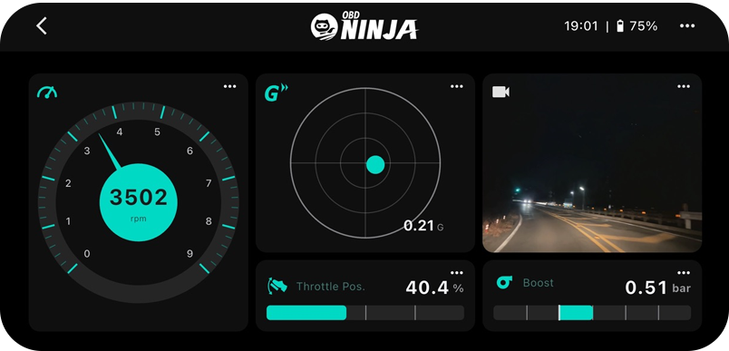 OBD Ninja app screen